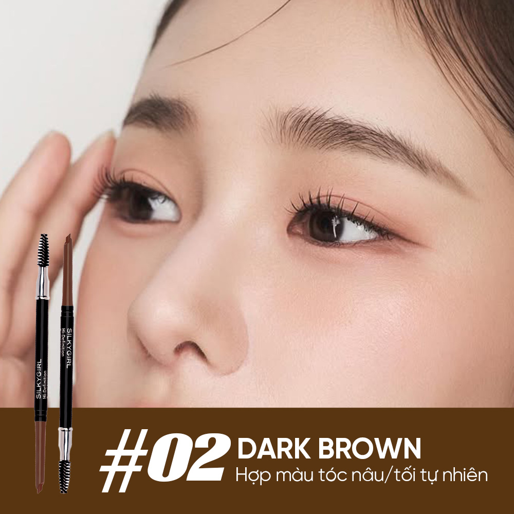 CHÌ MÀY 2 ĐẦU SILKYGIRL HI-DEFINITION BROW LINER - 0.35g - Ảnh 2