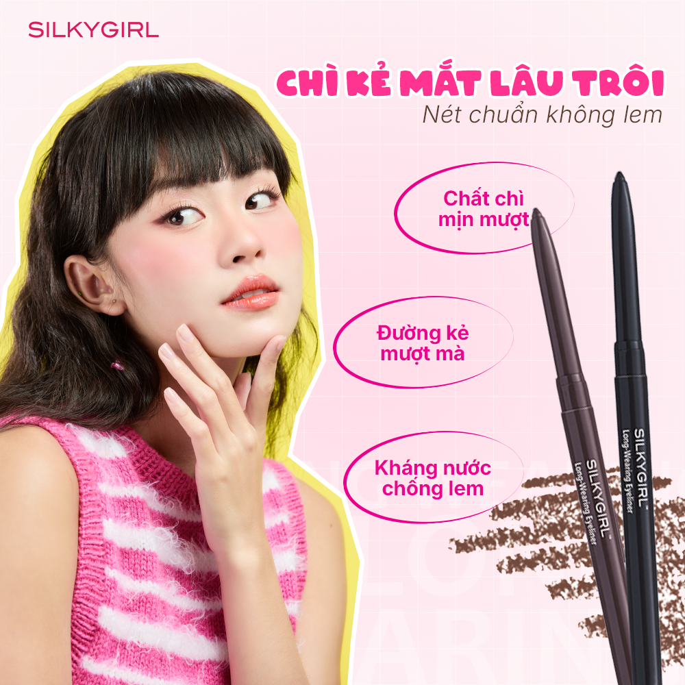 CHÌ KẺ MẮT SILKYGIRL LONG-WEARING EYELINER - 0.28g - Ảnh 3