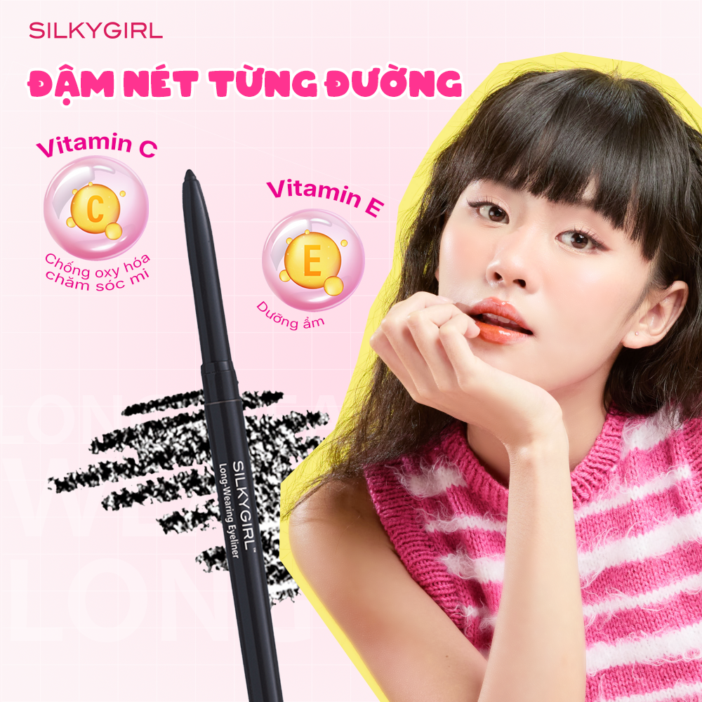 CHÌ KẺ MẮT SILKYGIRL LONG-WEARING EYELINER - 0.28g - Ảnh 4