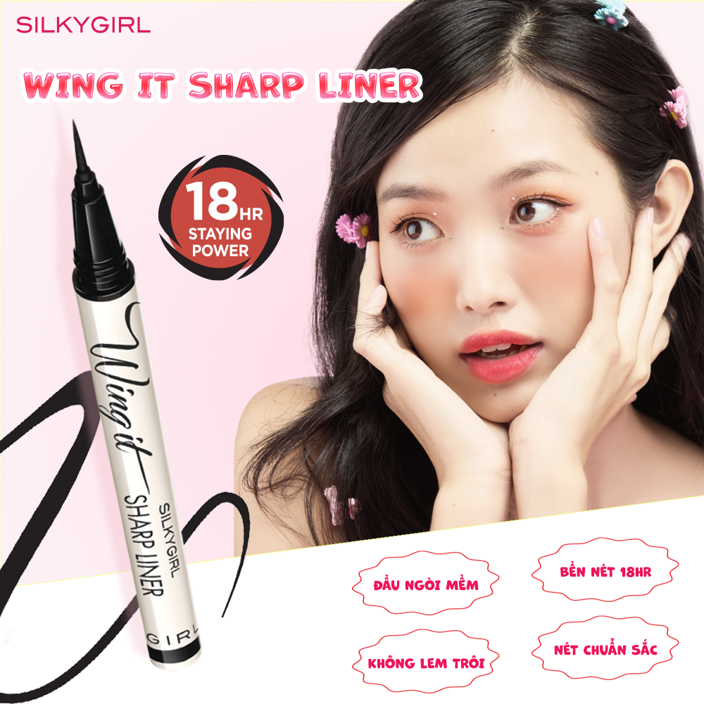 BÚT KẺ MẮT SILKYGIRL WING IT SHARP EYELINER - 0.5g - Ảnh 2