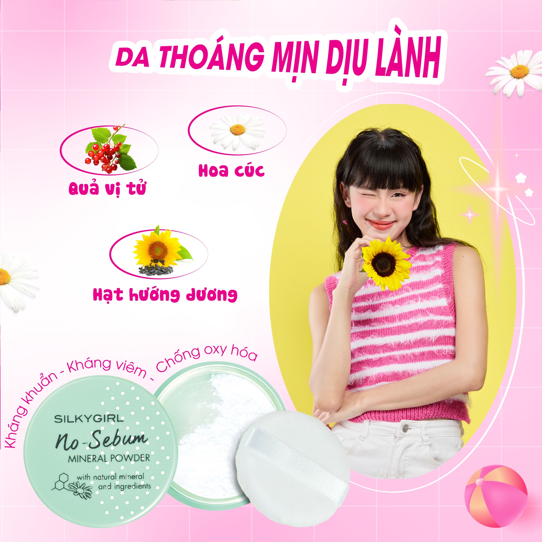 PHẤN PHỦ KHOÁNG SILKYGIRL NO-SEBUM MINERAL POWDER - 5g - Ảnh 4