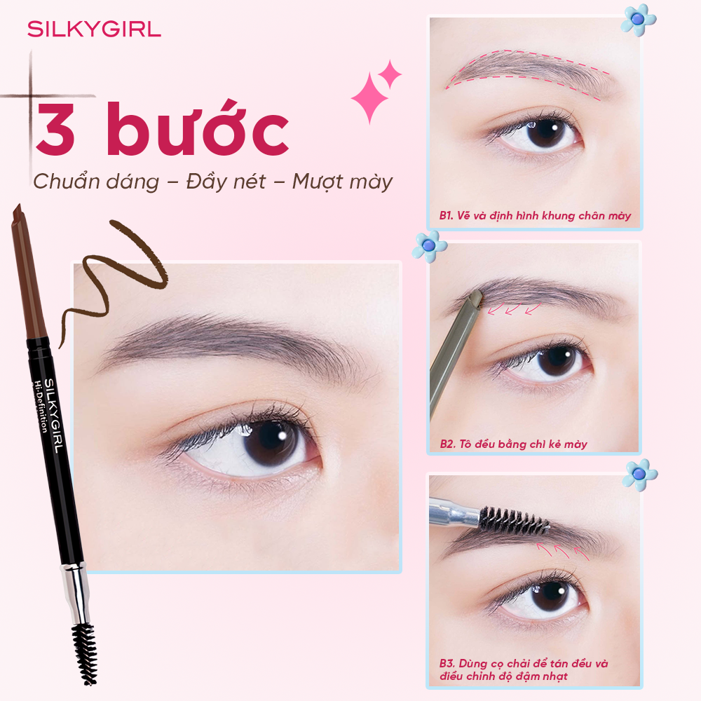 CHÌ MÀY 2 ĐẦU SILKYGIRL HI-DEFINITION BROW LINER - 0.35g - Ảnh 5
