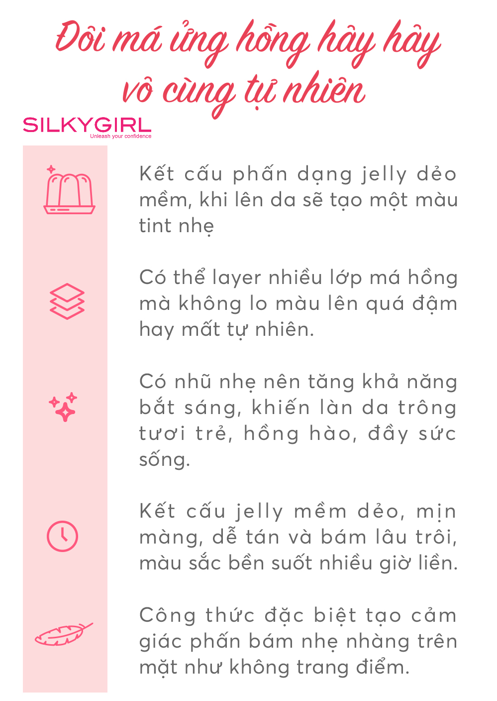 Các đặc điểm nổi bật của Silkygirl Jelly Cheek Tint