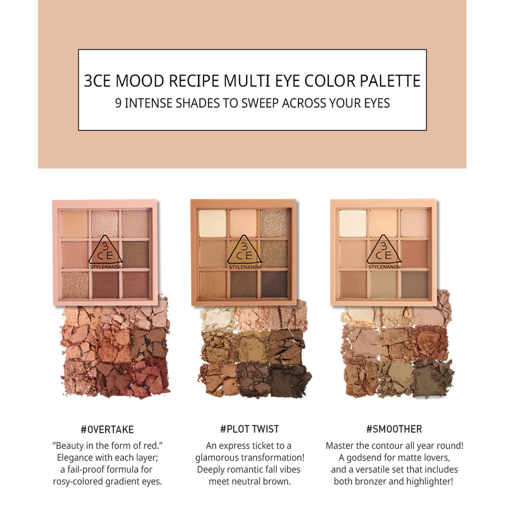 Sản phẩm 3CE Mood Recepi Multi Eye Color Palette vì sao lại được lòng phái đẹp?