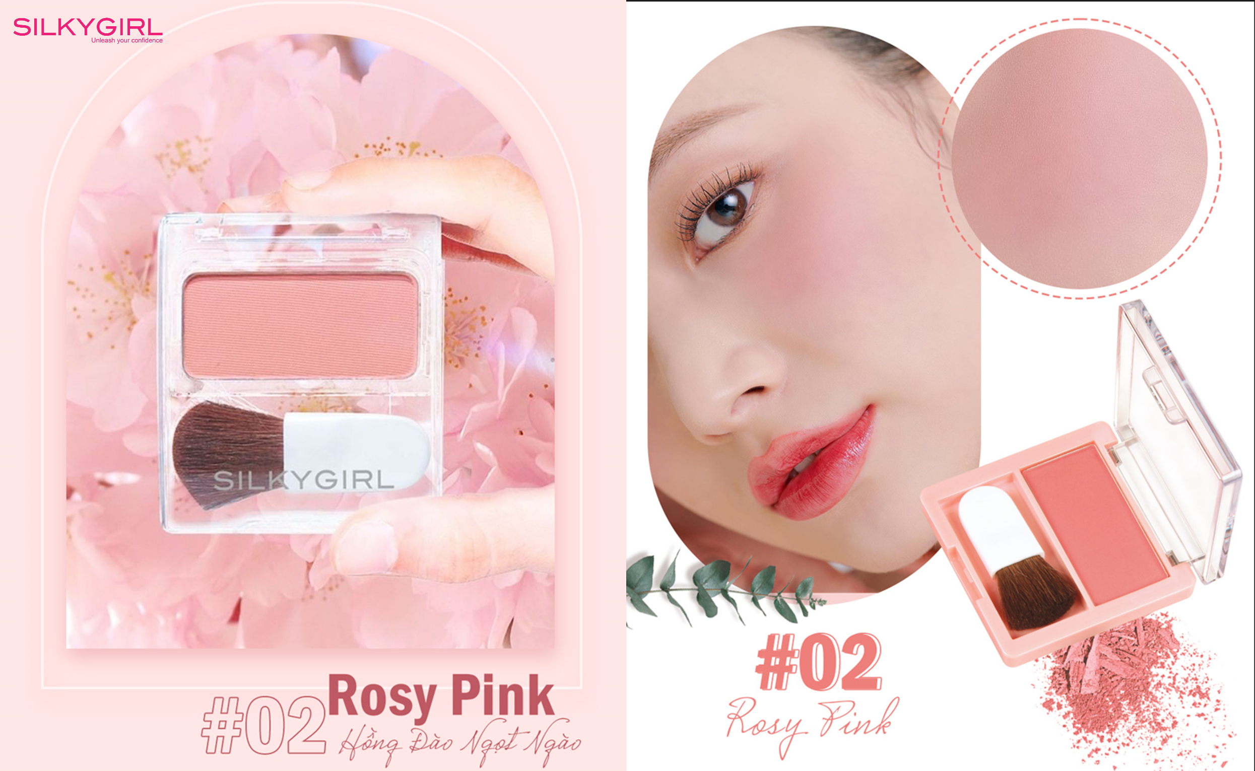 02 Rosy Pink Peach: Màu hồng này pha chút cam nổi bật