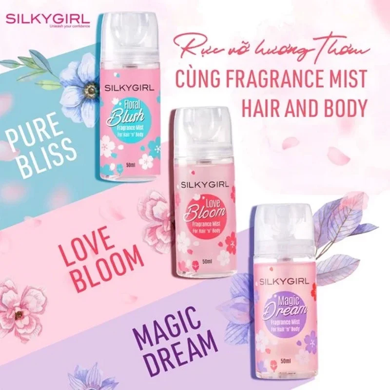 Sản phẩm xịt thơm toàn thân và tóc Silkygirl Fragrance Mist Hair And Body rất thịnh hành