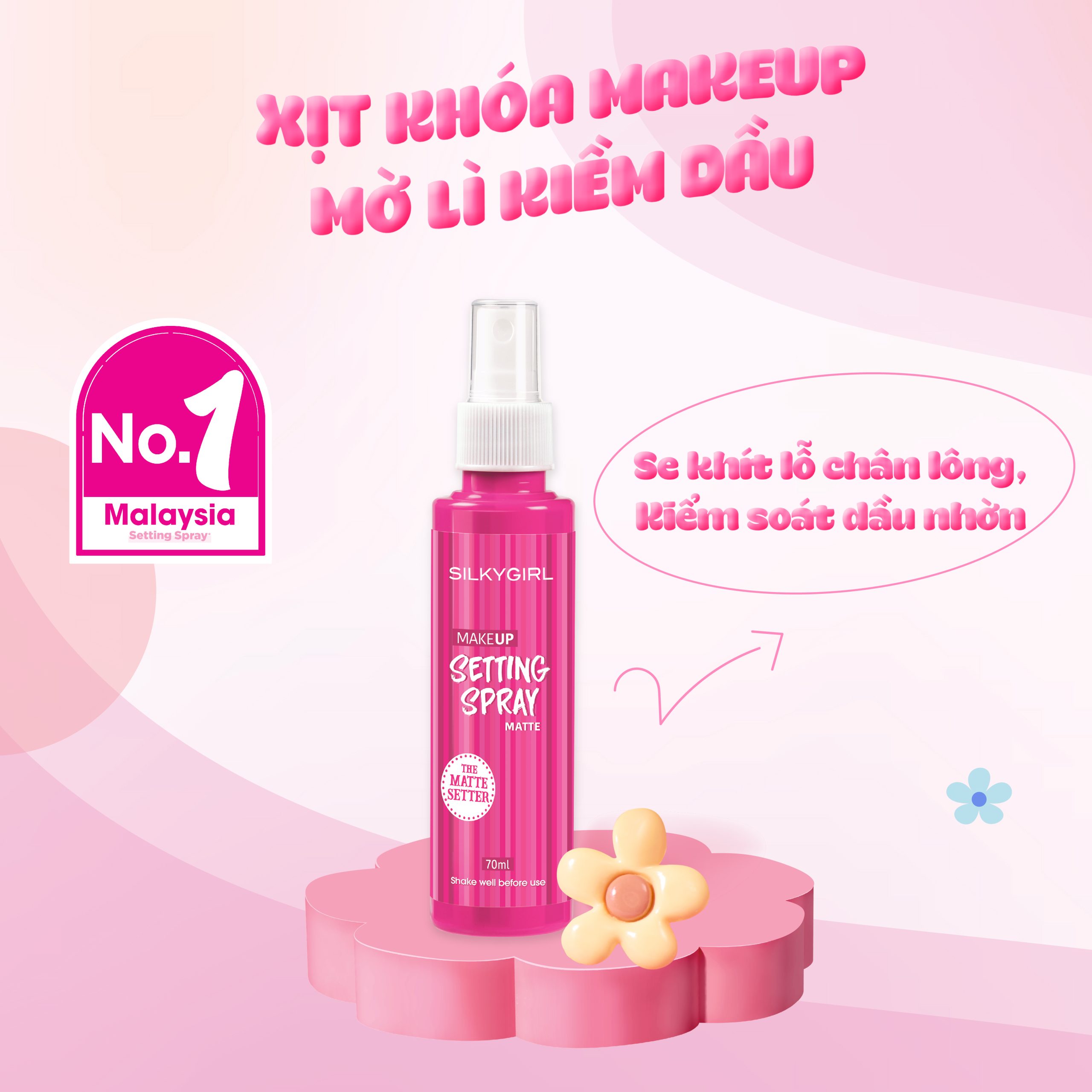 SILKYGIRL MAKEUP SETTING SPRAY – MATTE – 70ML - Ảnh 2