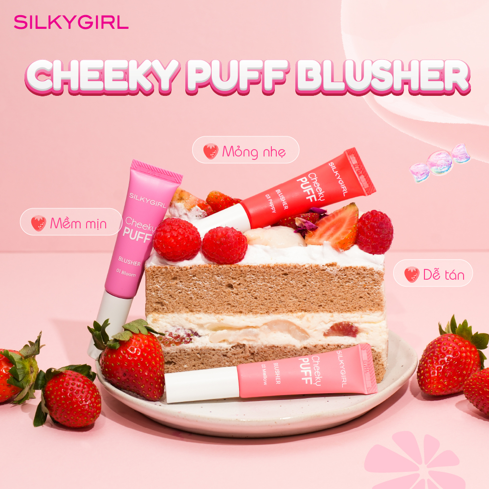 MÁ HỒNG KEM SILKYGIRL CHEEKY PUFF BLUSHER - 6ML - Ảnh 2