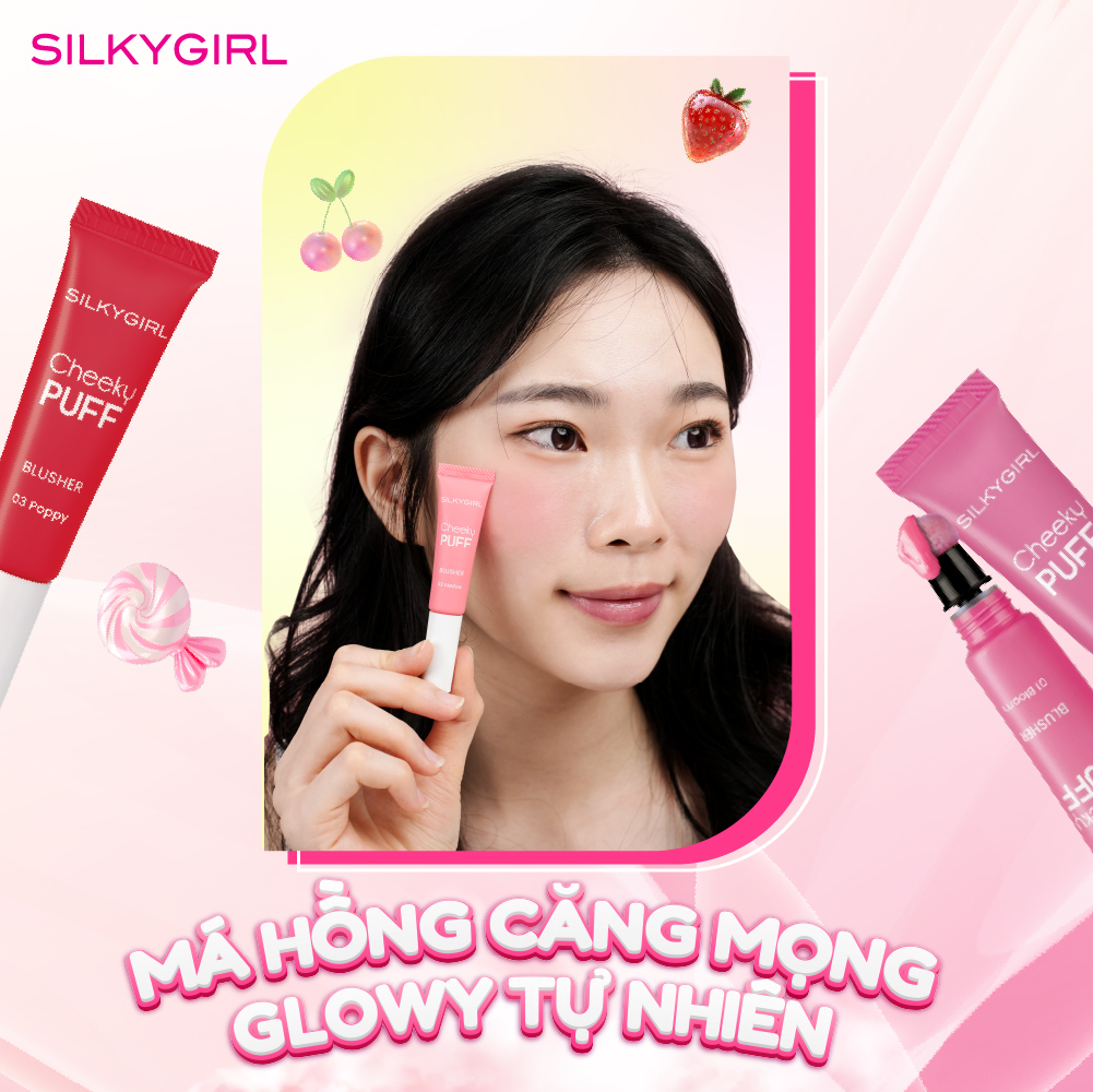 MÁ HỒNG KEM SILKYGIRL CHEEKY PUFF BLUSHER - 6ML - Ảnh 3