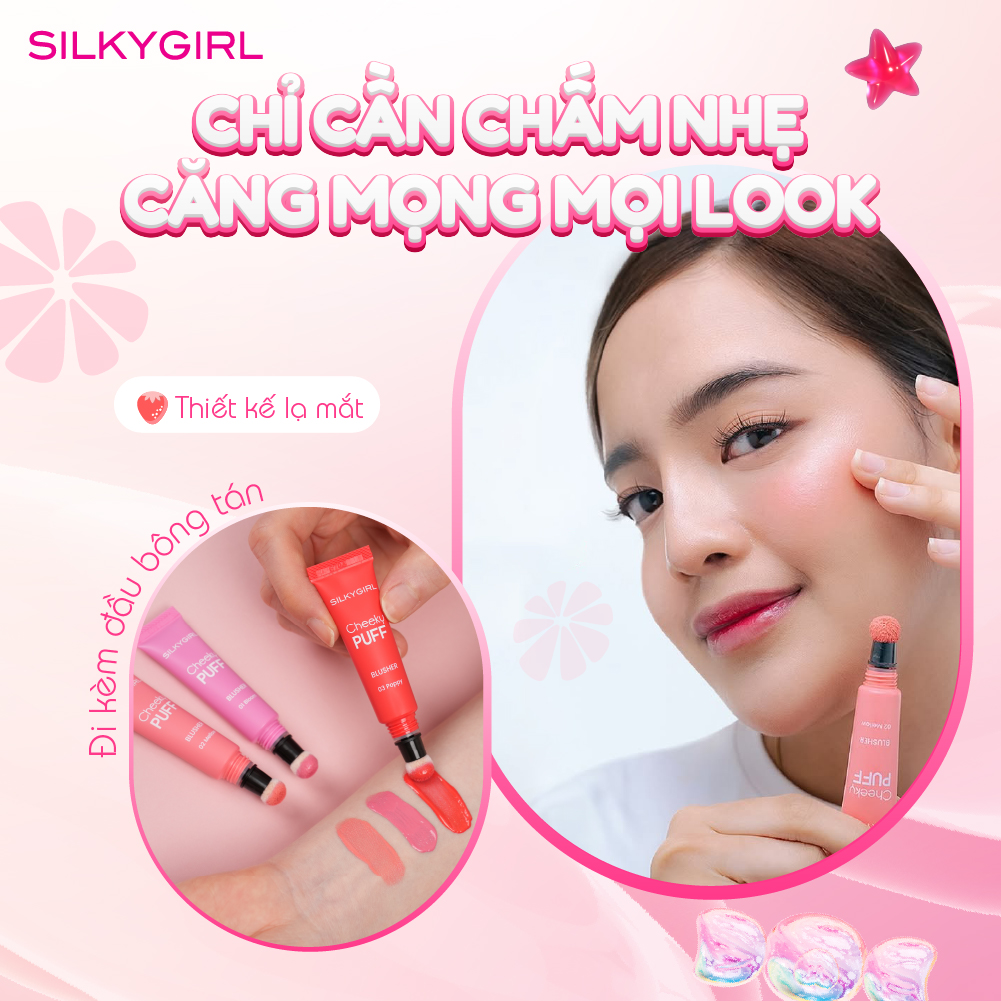 MÁ HỒNG KEM SILKYGIRL CHEEKY PUFF BLUSHER - 6ML - Ảnh 4
