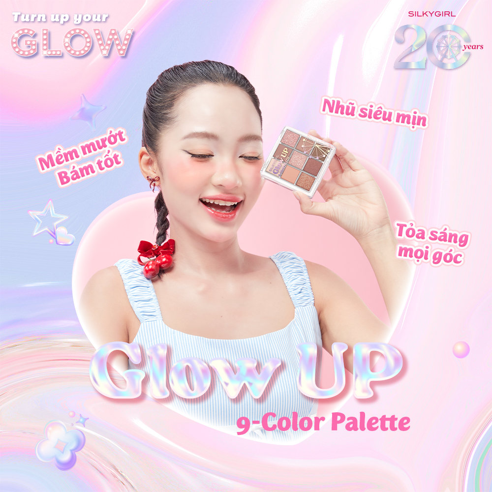 BẢNG PHẤN MẮT SILKYGIRL GLOW UP 9-COLOR PALETTE - 7.2G - Ảnh 2