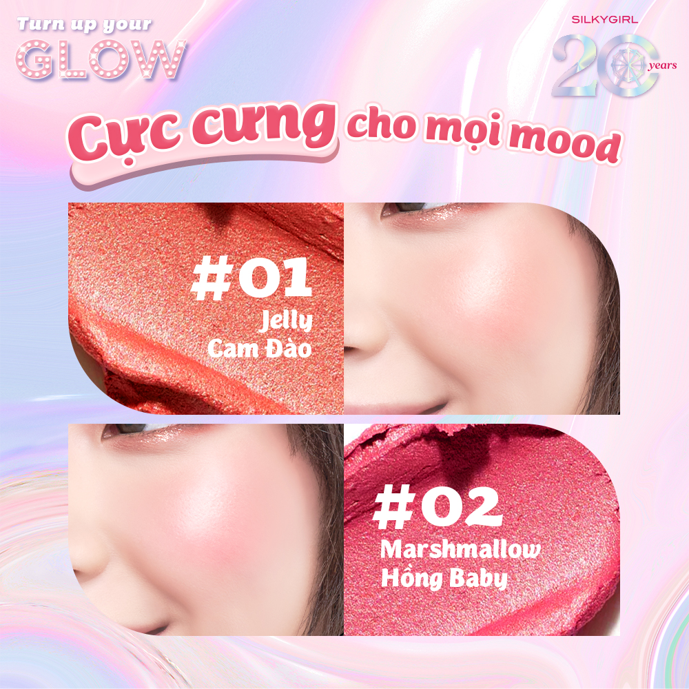 MÁ HỒNG KEM SILKYGIRL GLOW UP BLUSHER - 4G - Ảnh 3