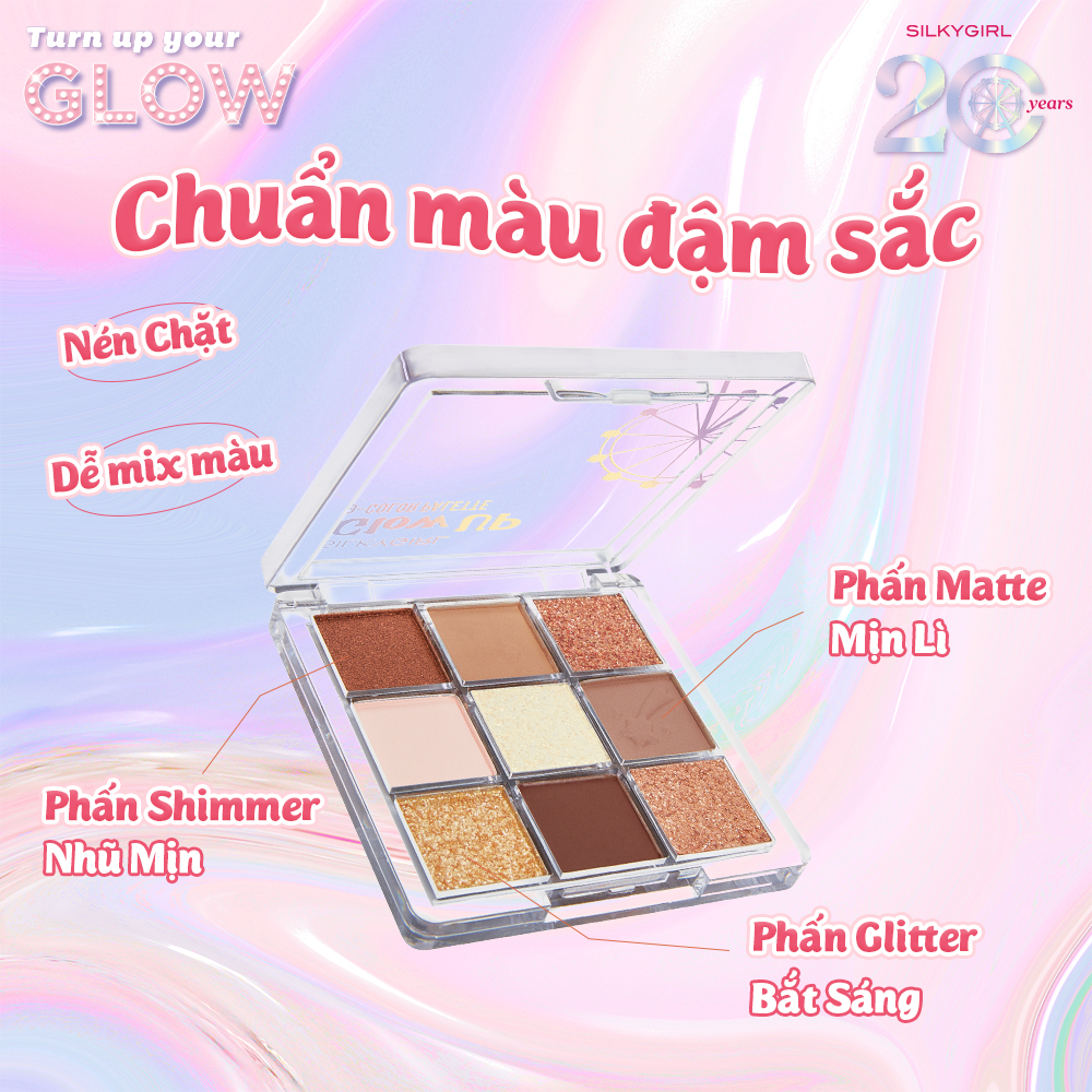 BẢNG PHẤN MẮT SILKYGIRL GLOW UP 9-COLOR PALETTE - 7.2G - Ảnh 4
